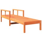 Chaise longue cire marron 199,5x62x55 cm bois massif de pin