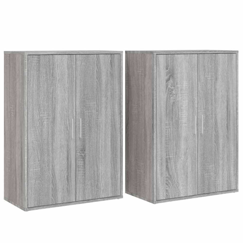 Buffets 2 pcs sonoma gris 60x31x84 cm bois d'ingénierie