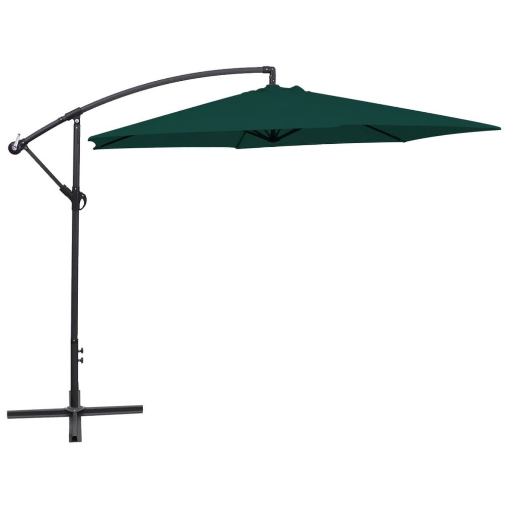 Parasol meuble de jardin en porte-à-faux 3 m vert