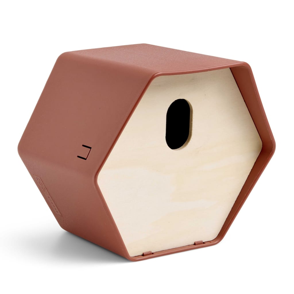 Maison à oiseaux hive 2 19x23x20 cm trou ovale marron