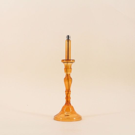 Lampe à huile chandelier en verre soufflé 34cm