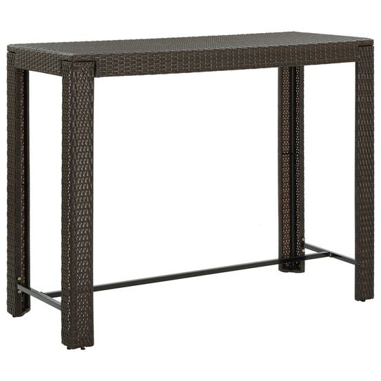 Table de bar de jardin marron 140,5x60,5x110,5cm résine tressée