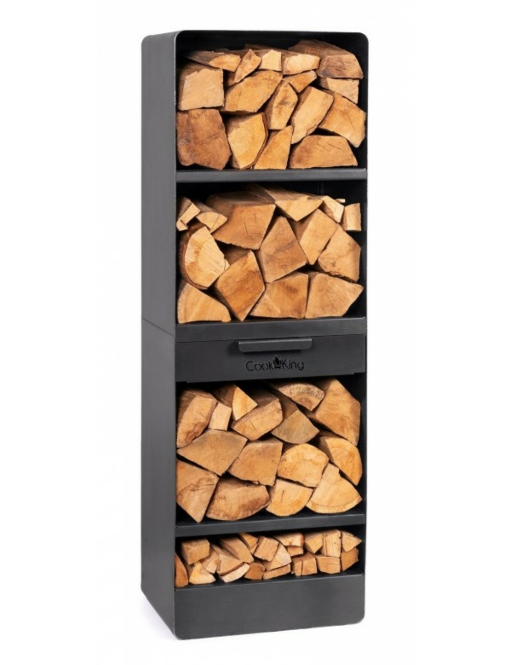 Grand porte bûches vento en acier noir h.120cm