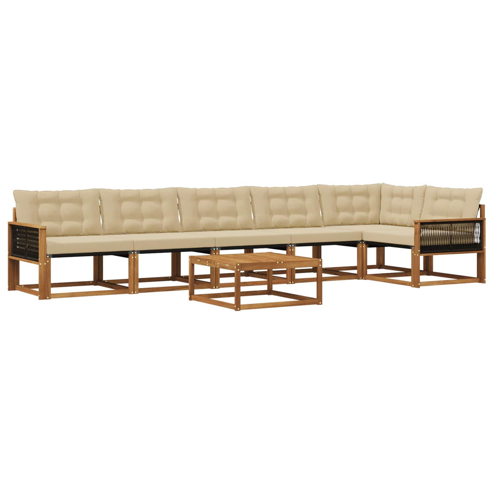 Ensemble de canapés d'extérieur 7 pcs naturel et beige