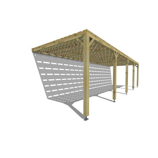 Pergola bois • 10m x 3m • adossée • sens profondeur • platelage bois • livraison comprise