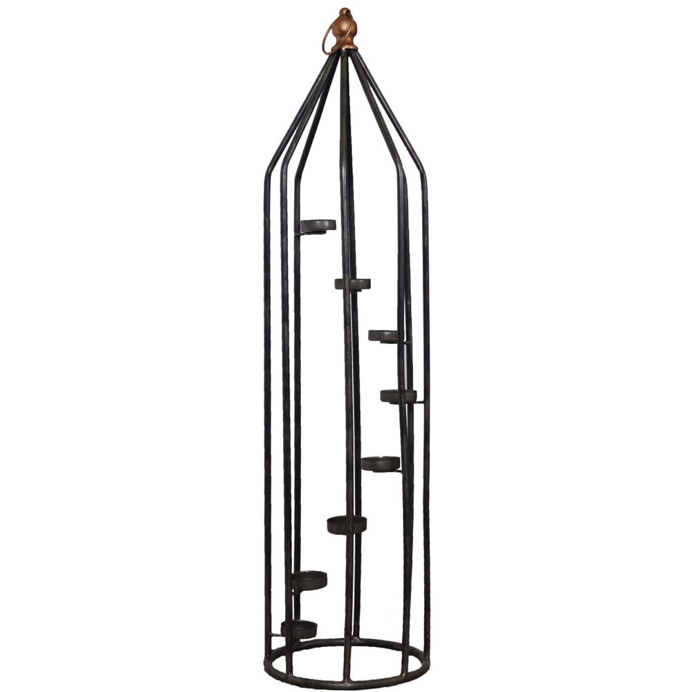 Colonne bougeoir en fer 8 bougies