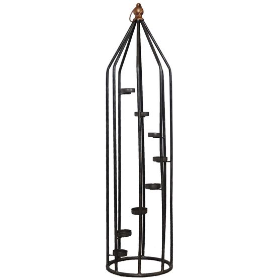 Colonne bougeoir en fer 8 bougies