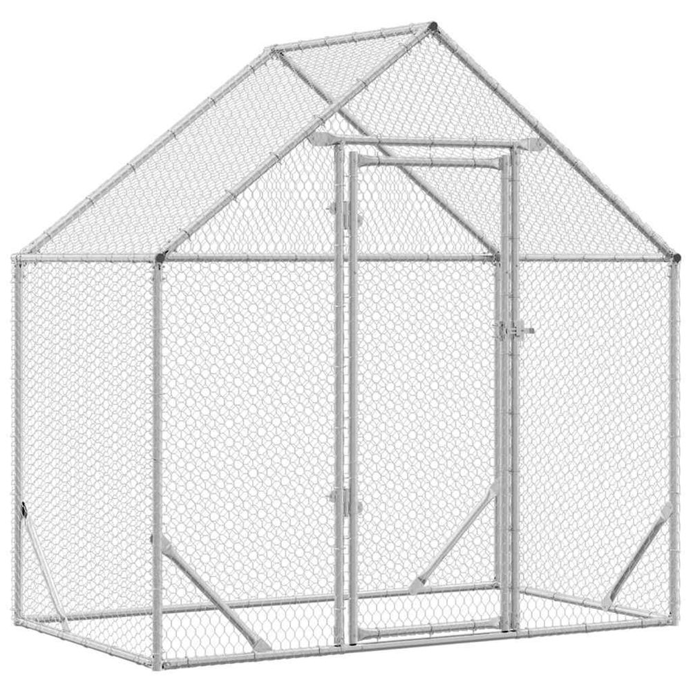 Cage à poules argent 170 x 100 x 177 cm acier galvanisé