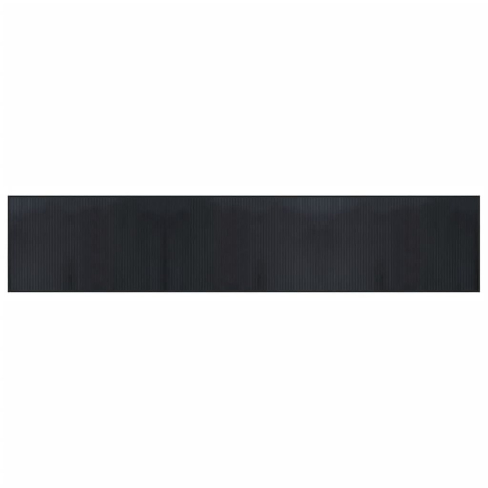 Tapis rectangulaire noir 60x300 cm bambou
