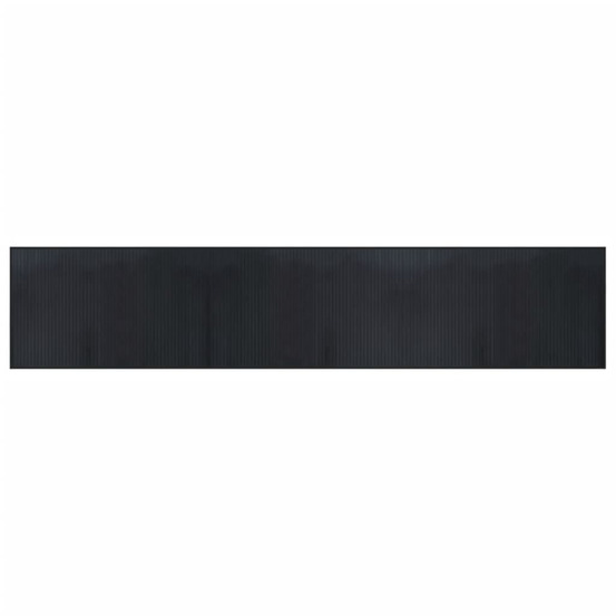 Tapis rectangulaire noir 60x300 cm bambou