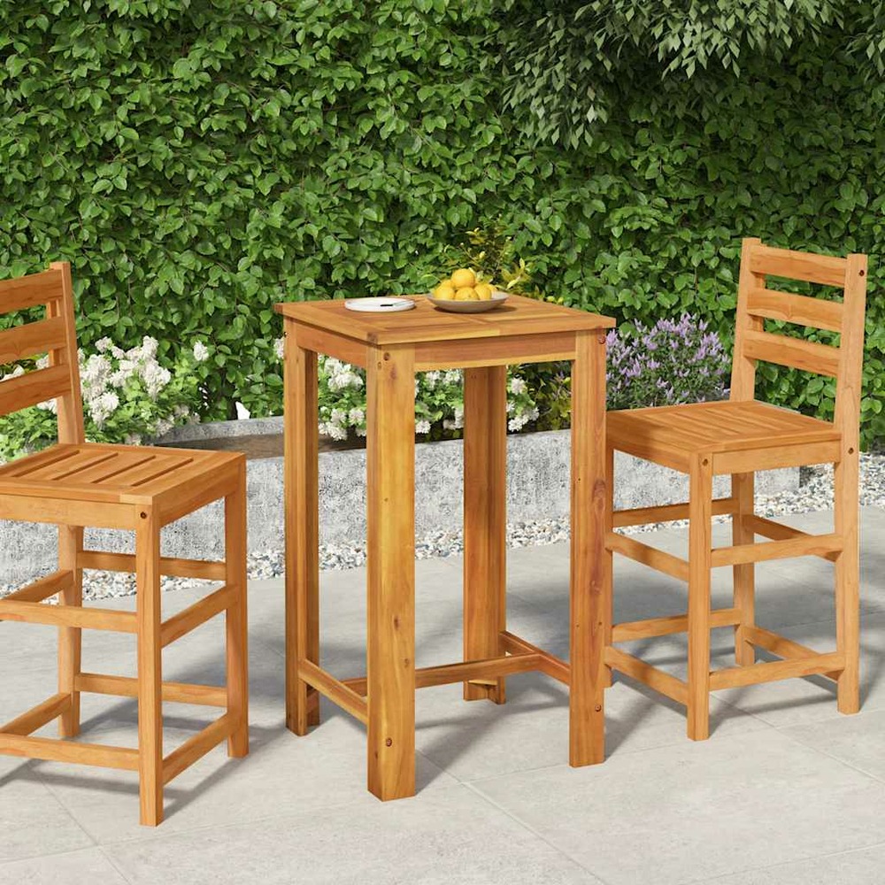 Table de bar de jardin 60x60x105 cm bois d'acacia solide