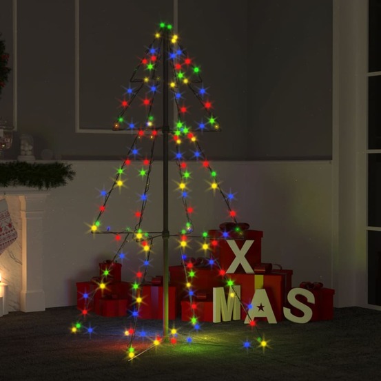 Arbre de noël cône 160 led d'intérieur/d'extérieur 78x120 cm