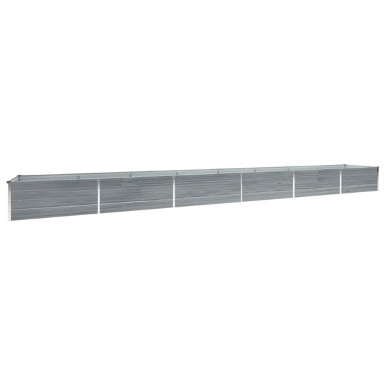 Lit surélevé de jardin acier galvanisé 600x80x45 cm gris
