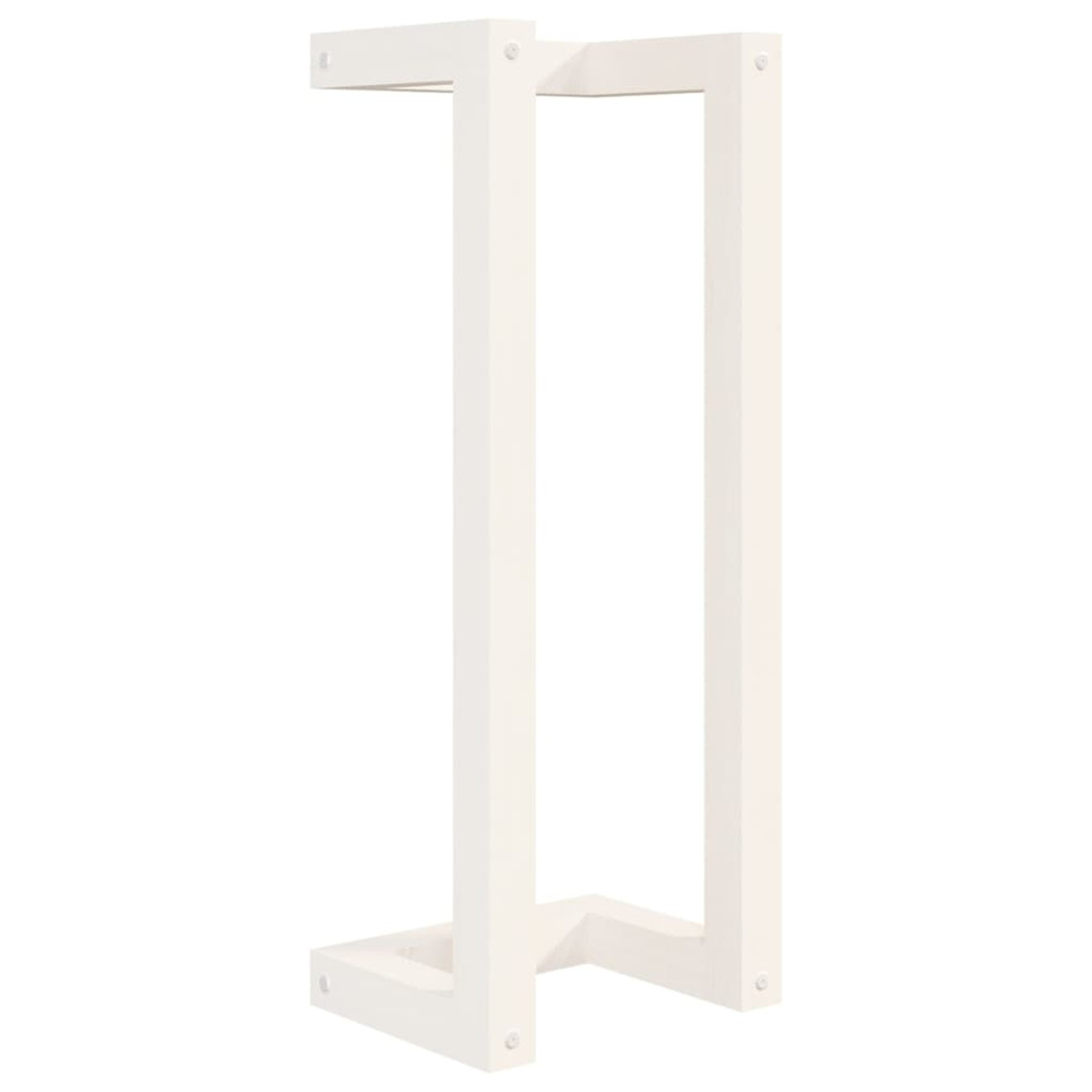 Porte-serviette blanc 23x18x60 cm bois de pin massif