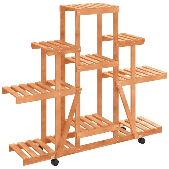 Support à fleurs avec roues 110x25x101 cm bois massif de sapin