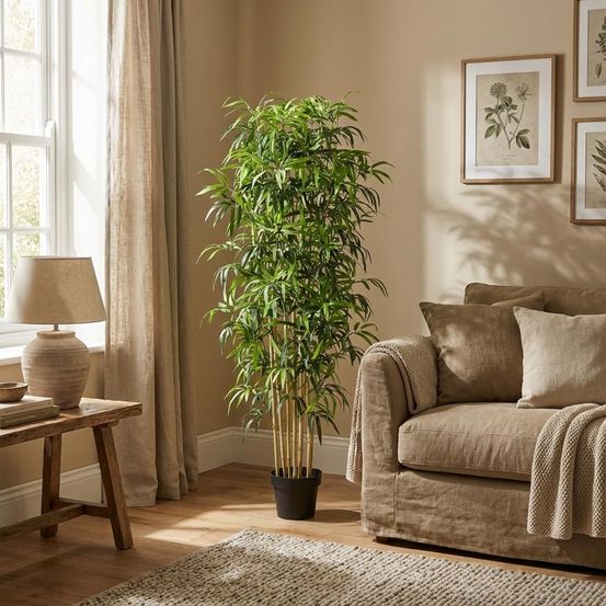 Bambou intérieur plante artificielle - h150 cm - ø21 cm