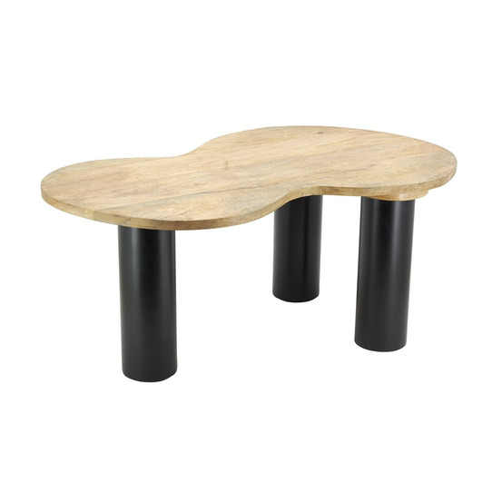 Table en manguier naturel et métal noir