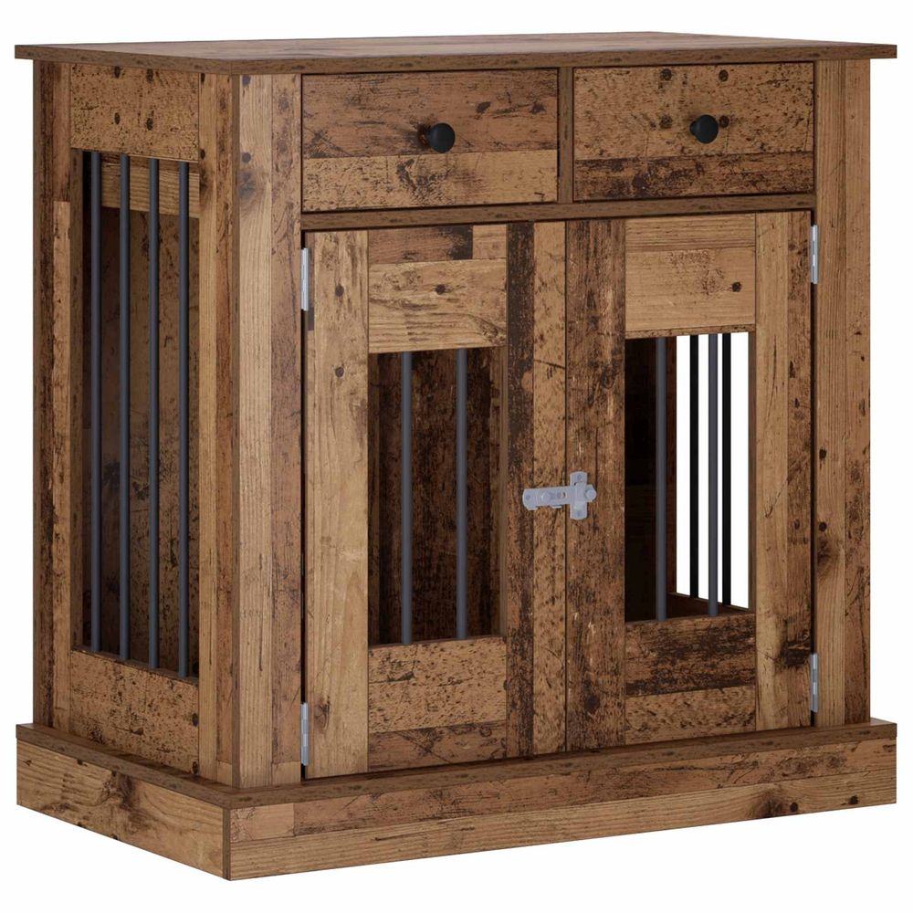 Meuble de cage pour chien bois ancien 80 x 47,5 x 80 cm