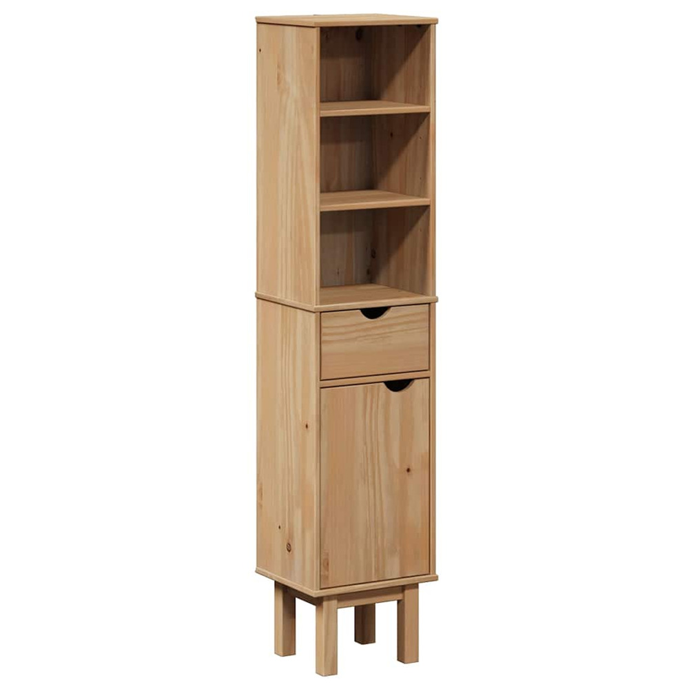 Armoire de salle de bain otta 35x30x159 cm bois massif de pin