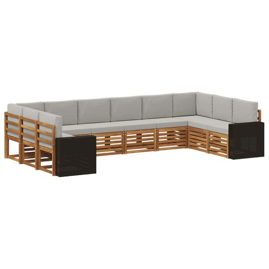 Ensemble de canapés d'extérieur 10 pc naturel et gris clair