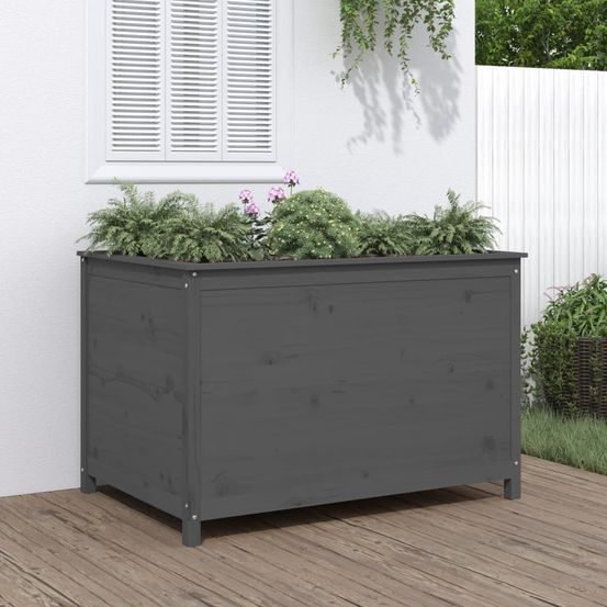 Carré potager surélevé bois de pin gris pour jardin potager 120x83cm