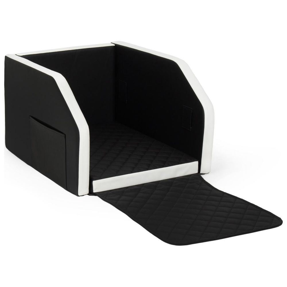 Velinda panier de voiture pliable pour chien 55x70 cm — noir - blanc