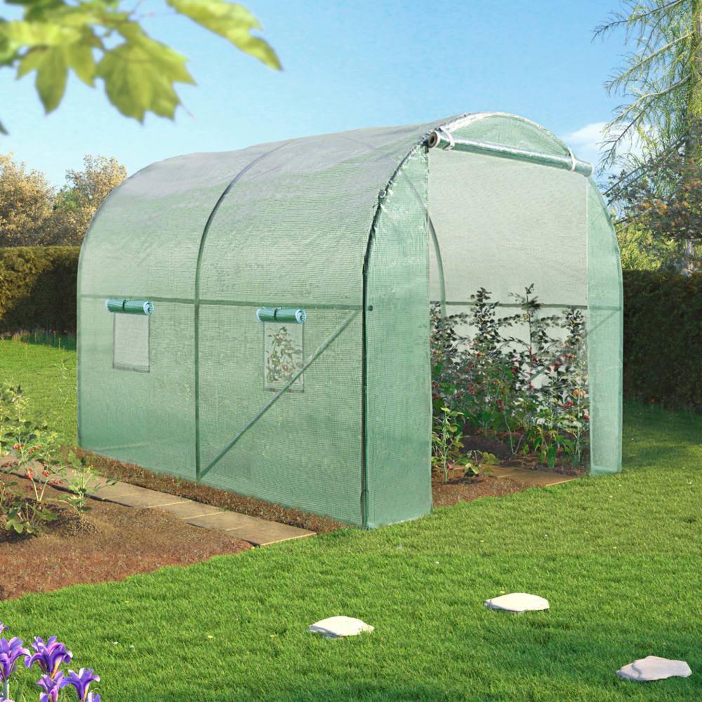 Serre tunnel de jardin 6m² verte gamme maraîchère roma 2x3m