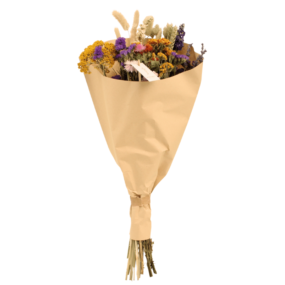 Fleurs sèches bouquet de campagne multi - h60 cm - ø25 cm
