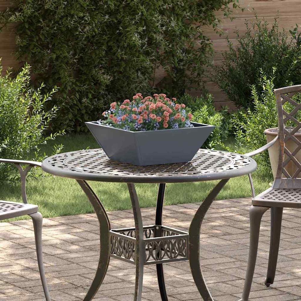 Lot de 5 pots de jardin bol en acier pour terrasse et balcon anthracite 40 cm