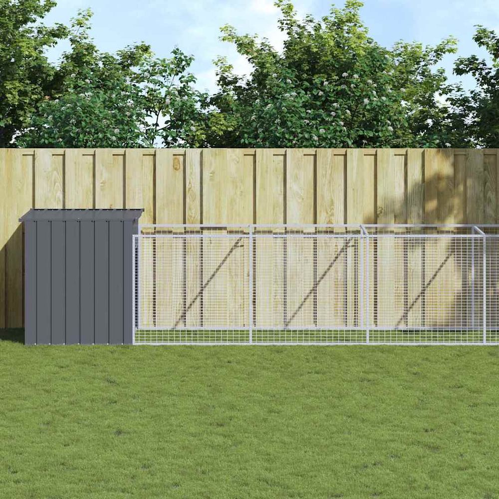 Parc chien acier galvanisé xxl enclos sécurisé jardin anthracite