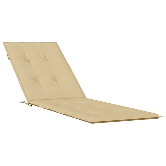 Coussin de chaise longue beige mélangé (75+105) x 50 x 4 cm tissu