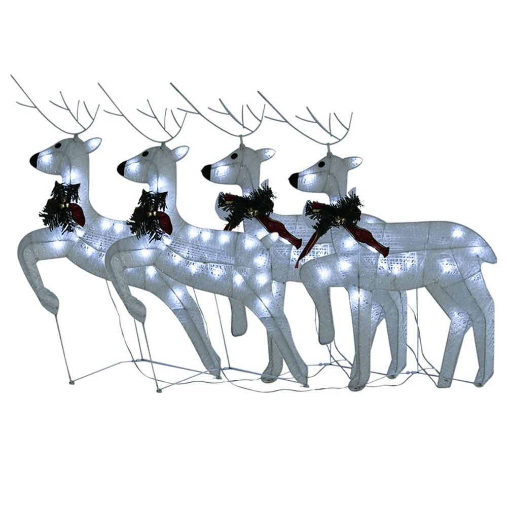 Rennes de noël 4 pcs blanc 80 led