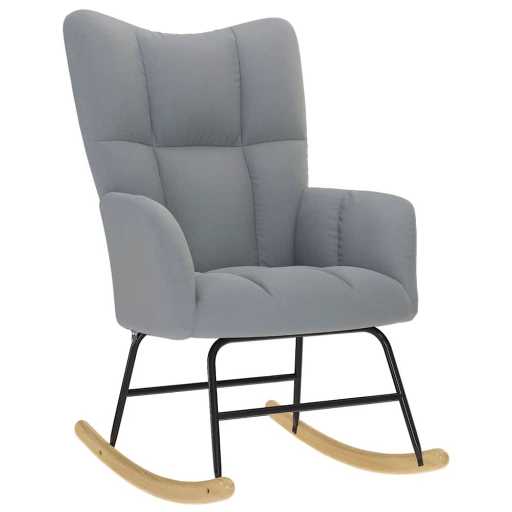 Chaise à bascule gris clair tissu