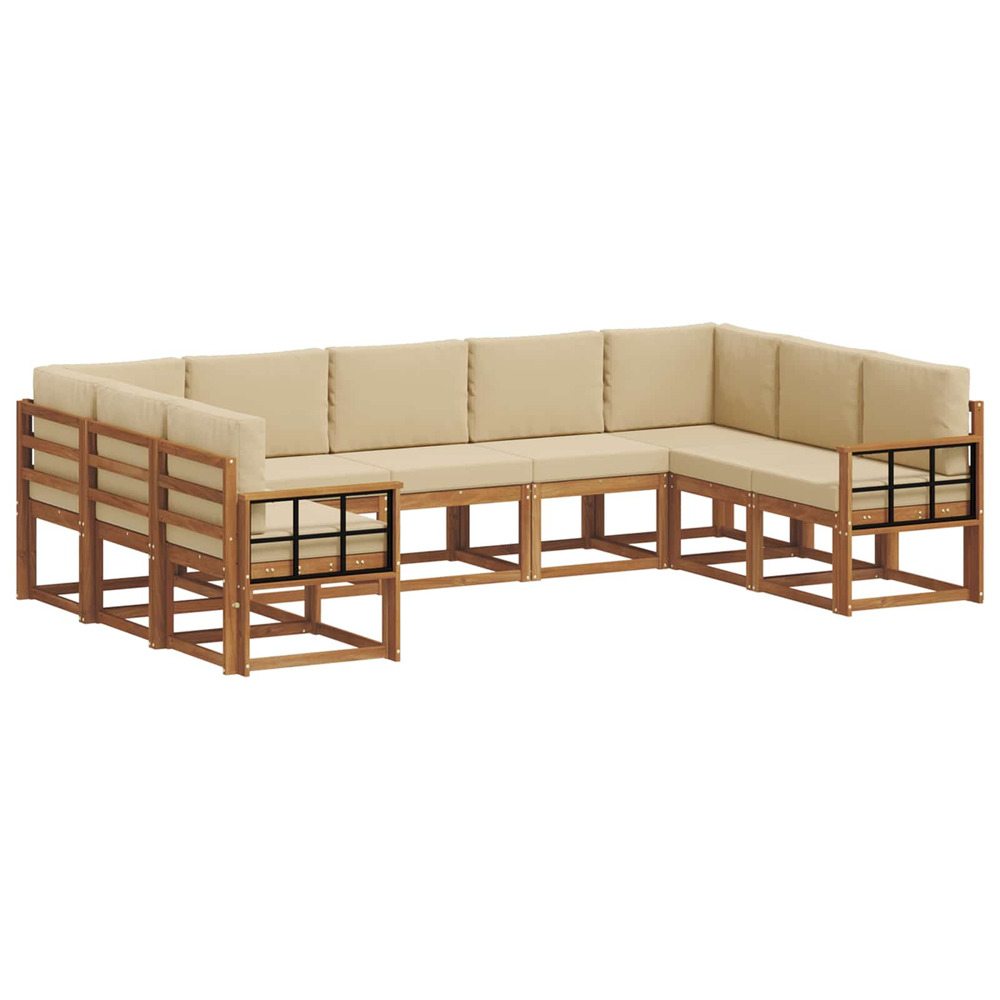 Ensemble de canapés d'extérieur 9 pcs naturel et beige