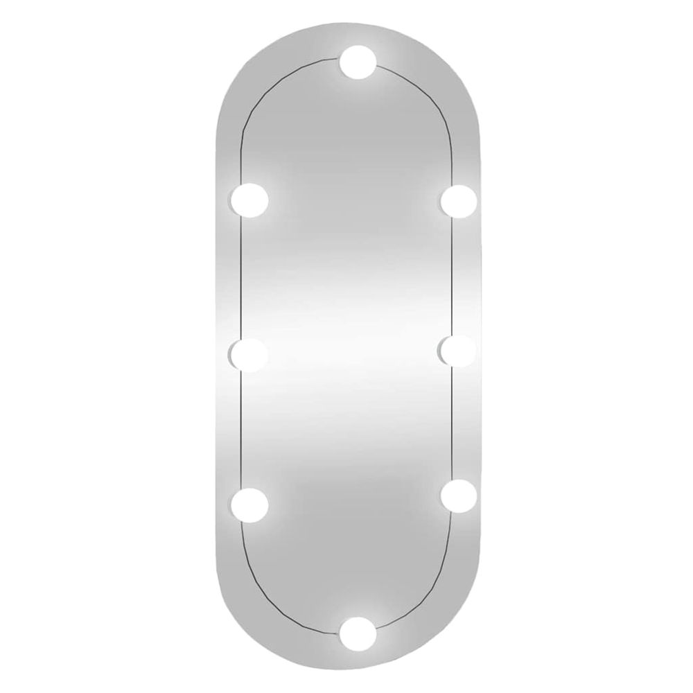 Miroir mural avec lumières led 35x80 cm verre ovale