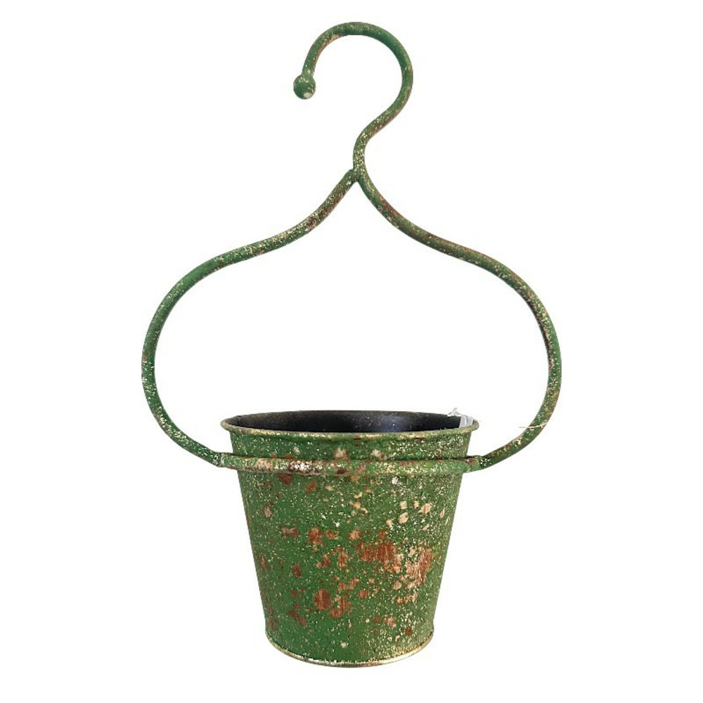 Cache pot vert de gris 21x13x29cm