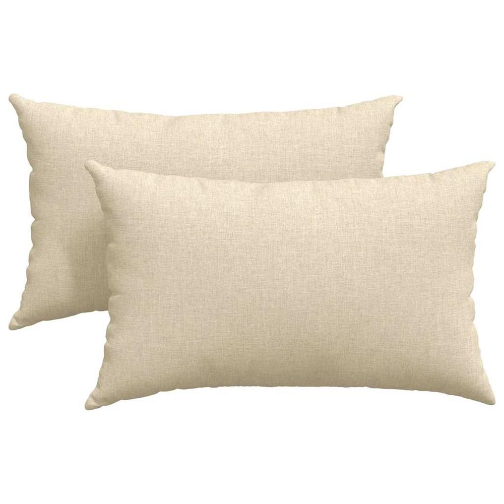 Coussins de canapé 2 pc tissu crème 50 x 30 cm