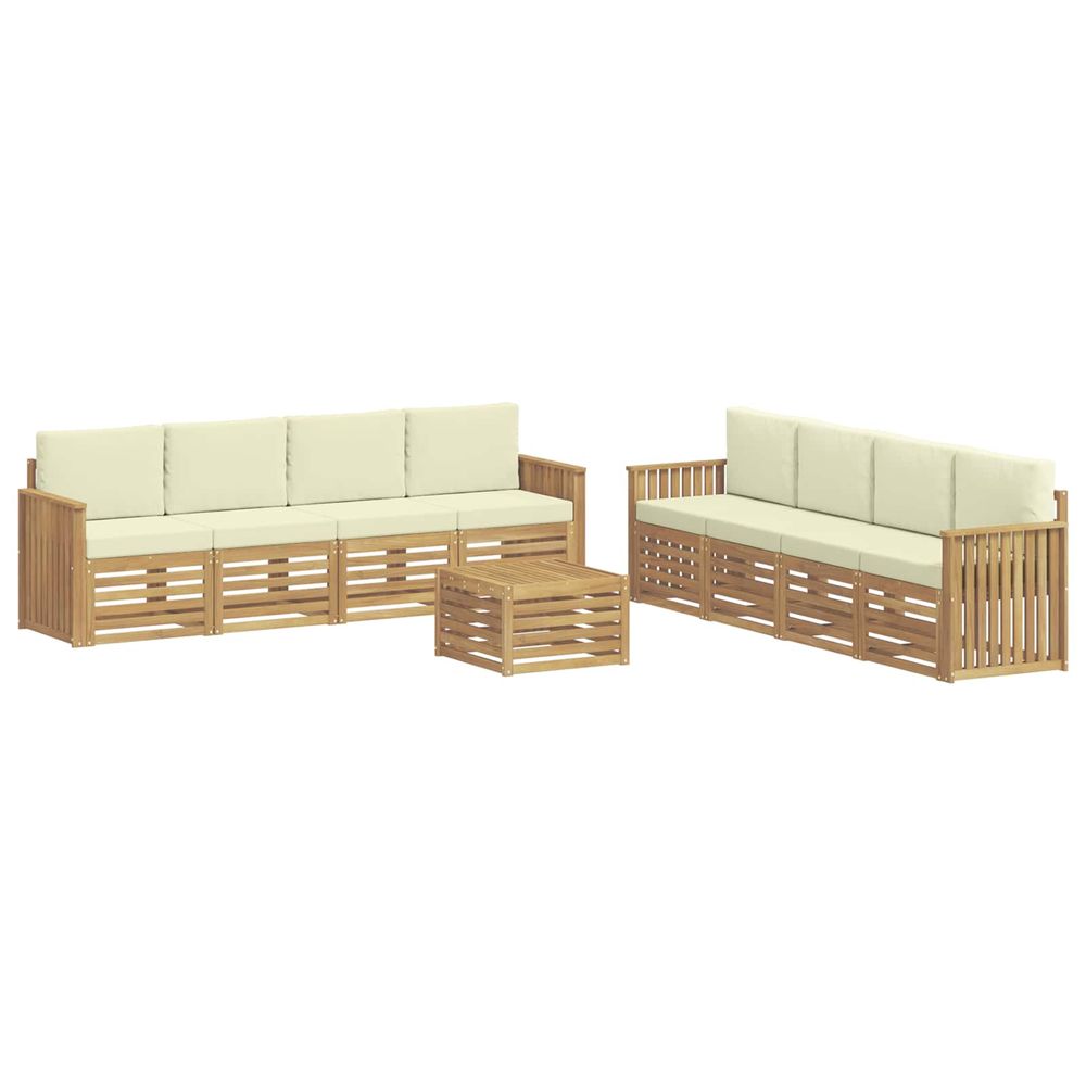 Ensemble de canapés d'extérieur 9 pc blanc et crème polyester