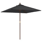 Parasol de jardin avec mât en bois noir 198x198x231 cm