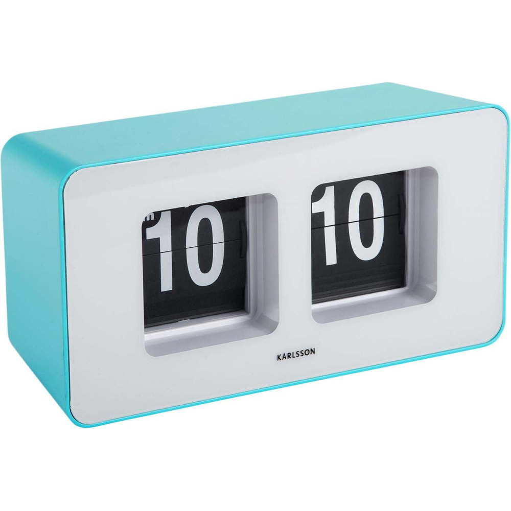 Horloge murale ou à poser funky flip turquoise