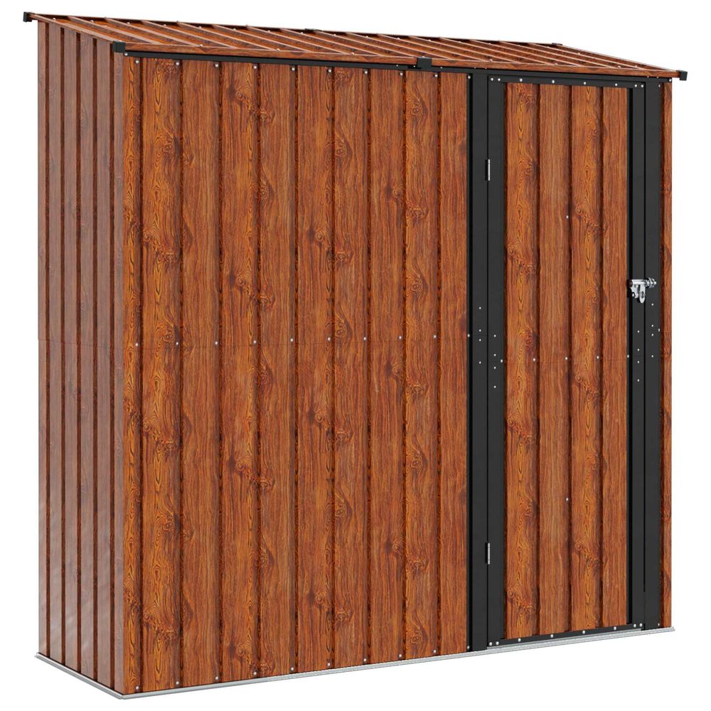 Cabanons de jardin marron 203,5 x 73 x 200 cm métал