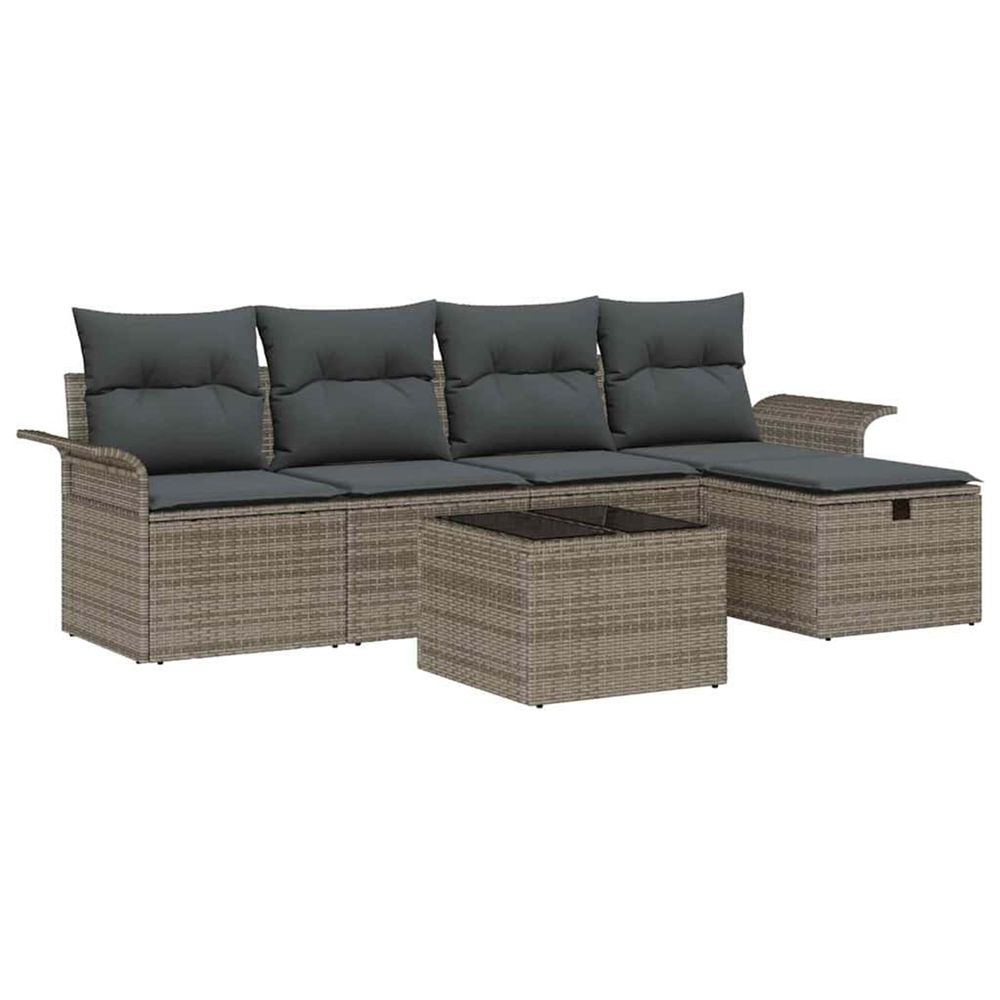 Ensemble de canapé de jardin 6 pc poly rotin