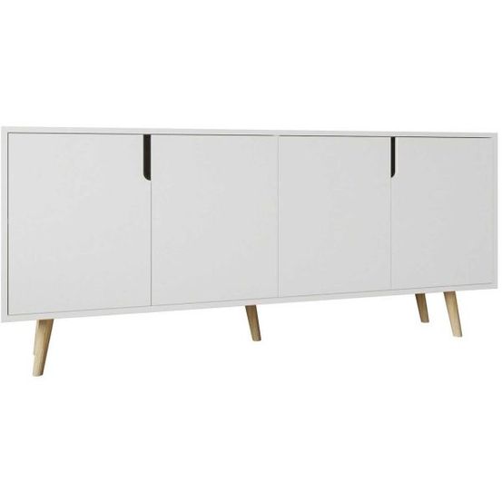 Buffet 4 portes en aggloméré latina modern blanc