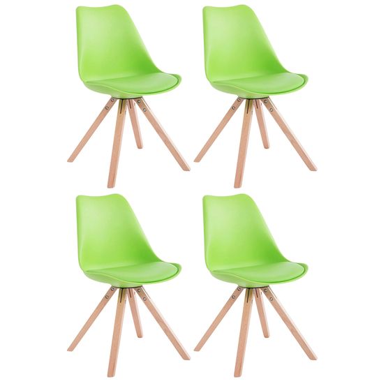 Lot de 4 chaises toulouse simili cuir natura square