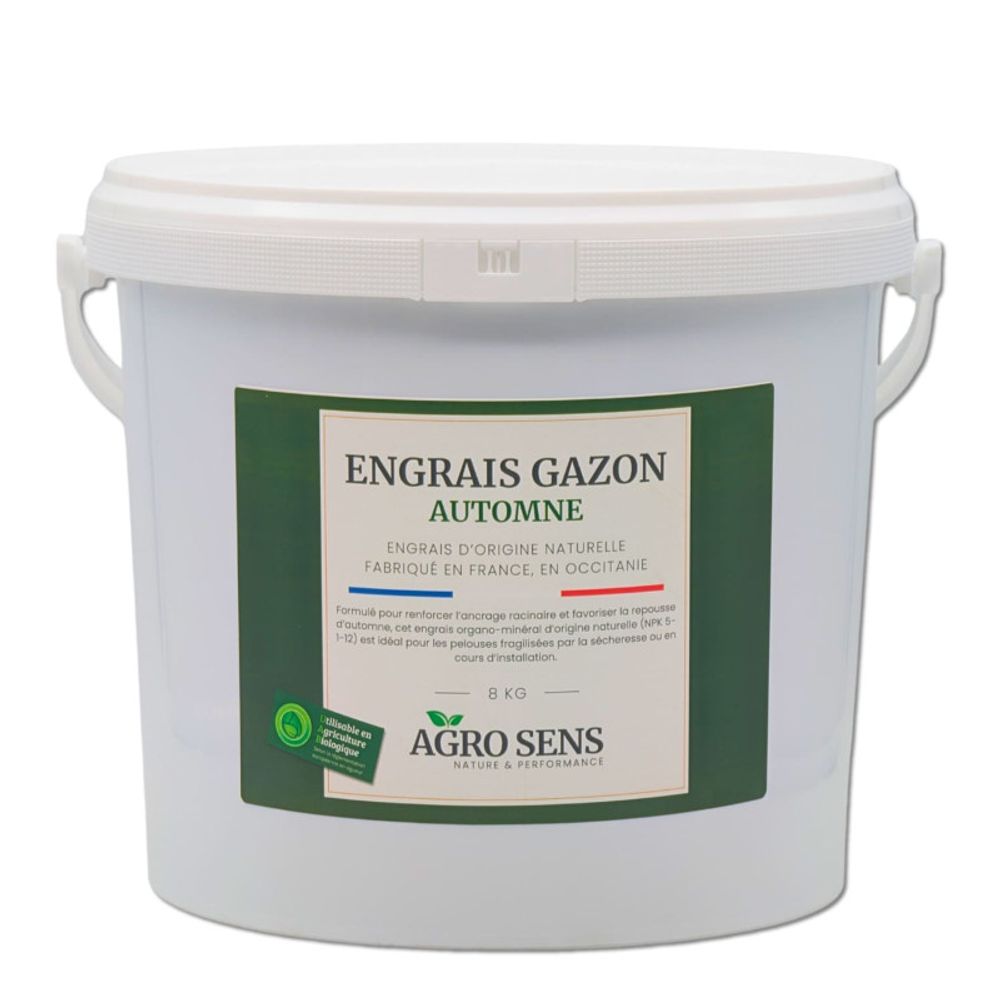 Engrais gazon spécial automne - agro sens - seau 8 kg