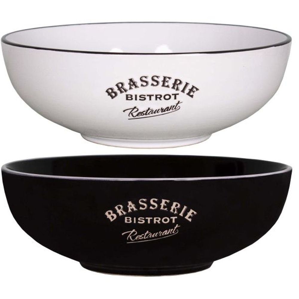Saladiers en grès brasserie bistrot (lot de 2)