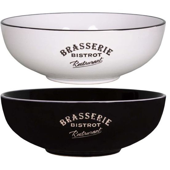 Saladiers en grès brasserie bistrot (lot de 2)