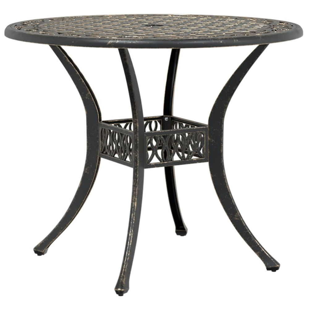 Table de jardin bronze ø90x75 cm aluminium coulé