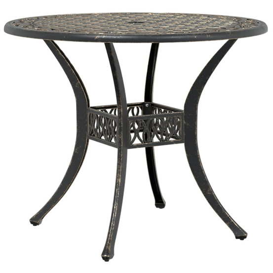 Table de jardin bronze ø90x75 cm aluminium coulé
