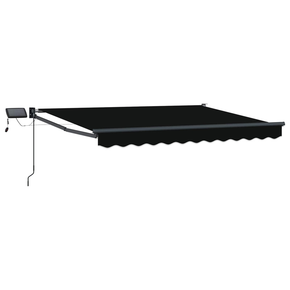 Store rétractable manuel avec leds noir et anthracite 3 x 2,5 m